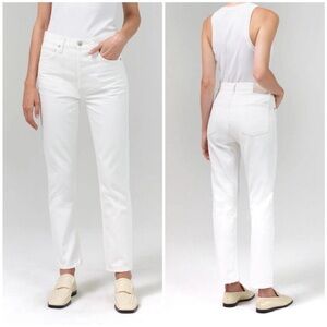 🤍 Citizens of Humanity Charlotte Straight Leg Jeans Size 26 White 100% Cotton